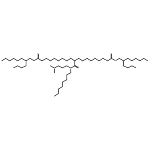 Bis(2-butyloctyl) 10-((3-(dimethylamino)propyl)(octyl)carbamoyl)nonadecanedioate结构式