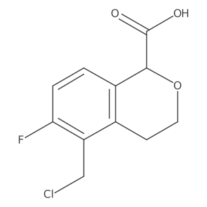 5-(Chloromethyl)-6-fluoro-3,4-dihydro-1H-2-benzopyran-1-carboxylic acid结构式
