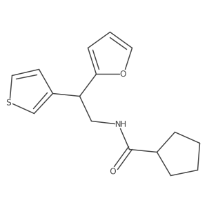 N-(2-(furan-2-yl)-2-(thiophen-3-yl)ethyl)cyclopentanecarboxamide Structure