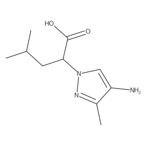 2-(4-amino-3-methyl-1H-pyrazol-1-yl)-4-methylpentanoic acid结构式