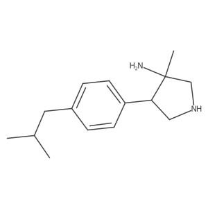 rac-(3R,4S)-3-methyl-4-[4-(2-methylpropyl)phenyl]pyrrolidin-3-amine Structure