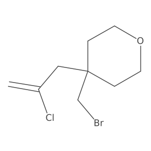 4-(Bromomethyl)-4-(2-chloroprop-2-en-1-yl)oxane结构式