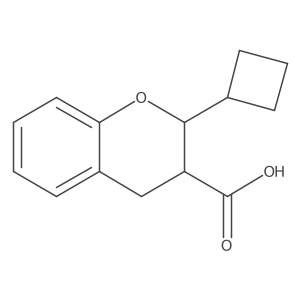 2-cyclobutyl-3,4-dihydro-2H-1-benzopyran-3-carboxylic acid结构式