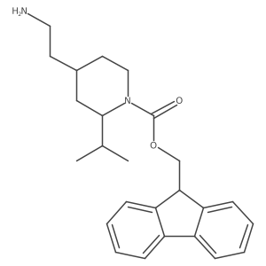 (9H-fluoren-9-yl)methyl 4-(2-aminoethyl)-2-(propan-2-yl)piperidine-1-carboxylate结构式