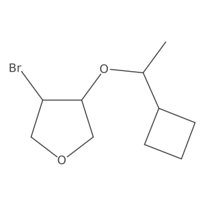 3-Bromo-4-(1-cyclobutylethoxy)oxolane结构式