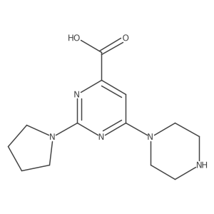 6-(Piperazin-1-yl)-2-(pyrrolidin-1-yl)pyrimidine-4-carboxylic acid Structure