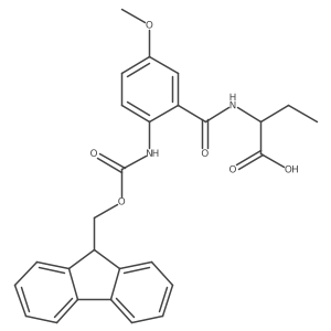 (2R)-2-{[2-({[(9H-fluoren-9-yl)methoxy]carbonyl}amino)-5-methoxyphenyl]formamido}butanoic acid结构式