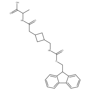 (2S)-2-(2-{3-[({[(9H-fluoren-9-yl)methoxy]carbonyl}amino)methyl]cyclobutyl}acetamido)propanoic acid Structure