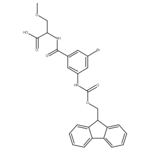 (2S)-2-{[3-bromo-5-({[(9H-fluoren-9-yl)methoxy]carbonyl}amino)phenyl]formamido}-3-methoxypropanoic acid Structure