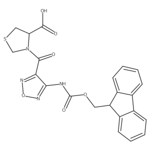 (4R)-3-[4-({[(9H-fluoren-9-yl)methoxy]carbonyl}amino)-1,2,5-oxadiazole-3-carbonyl]-1,3-thiazolidine-4-carboxylic acid Structure
