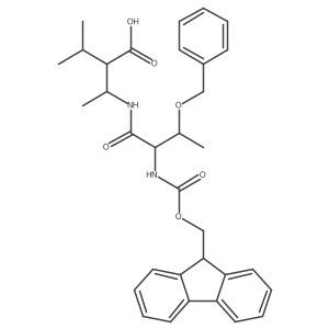3-[(2R,3S)-3-(benzyloxy)-2-({[(9H-fluoren-9-yl)methoxy]carbonyl}amino)butanamido]-2-(propan-2-yl)butanoic acid结构式