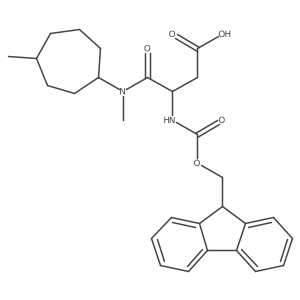 3-({[(9H-fluoren-9-yl)methoxy]carbonyl}amino)-3-[methyl(4-methylcycloheptyl)carbamoyl]propanoic acid结构式
