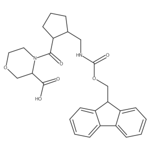 4-{2-[({[(9H-fluoren-9-yl)methoxy]carbonyl}amino)methyl]cyclopentanecarbonyl}morpholine-3-carboxylic acid Structure