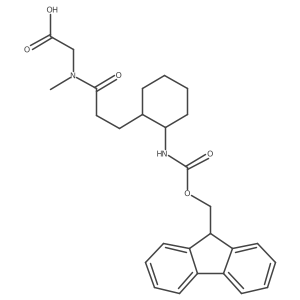 2-{3-[2-({[(9H-fluoren-9-yl)methoxy]carbonyl}amino)cyclohexyl]-N-methylpropanamido}acetic acid结构式