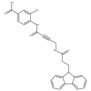 3-bromo-4-[4-({[(9H-fluoren-9-yl)methoxy]carbonyl}amino)but-2-ynamido]benzoic acid结构式
