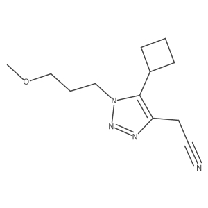2-[5-cyclobutyl-1-(3-methoxypropyl)-1H-1,2,3-triazol-4-yl]acetonitrile结构式