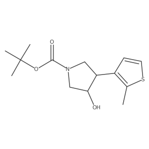 rac-tert-butyl (3R,4S)-3-hydroxy-4-(2-methylthiophen-3-yl)pyrrolidine-1-carboxylate Structure