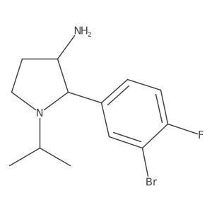 2-(3-Bromo-4-fluorophenyl)-1-(propan-2-yl)pyrrolidin-3-amine结构式