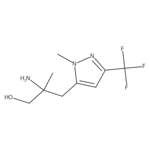 2-amino-2-methyl-3-[1-methyl-3-(trifluoromethyl)-1H-pyrazol-5-yl]propan-1-ol Structure