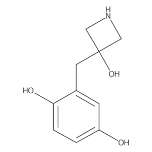 2-[(3-Hydroxyazetidin-3-yl)methyl]benzene-1,4-diol结构式