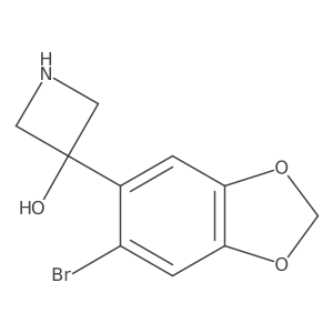 3-(6-Bromo-1,3-dioxaindan-5-yl)azetidin-3-ol结构式