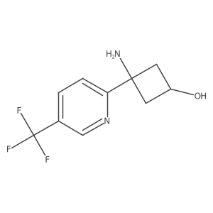 3-Amino-3-[5-(trifluoromethyl)pyridin-2-yl]cyclobutan-1-ol结构式