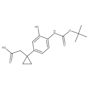 2-[1-(4-{[(Tert-butoxy)carbonyl]amino}-3-hydroxyphenyl)cyclopropyl]acetic acid Structure