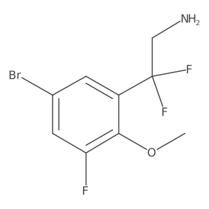 2-(5-Bromo-3-fluoro-2-methoxyphenyl)-2,2-difluoroethan-1-amine结构式