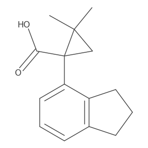 1-(2,3-dihydro-1H-inden-4-yl)-2,2-dimethylcyclopropane-1-carboxylic acid结构式