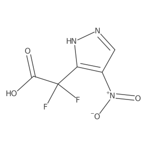 2,2-difluoro-2-(4-nitro-1H-pyrazol-3-yl)acetic acid结构式
