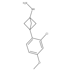 [3-(2-Chloro-4-methoxyphenyl)-1-bicyclo[1.1.1]pentanyl]hydrazine结构式