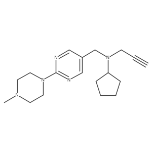 N-{[2-(4-methylpiperazin-1-yl)pyrimidin-5-yl]methyl}-N-(prop-2-yn-1-yl)cyclopentanamine结构式