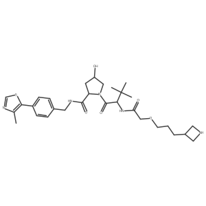 (2S,4R)-1-[(2S)-2-[[2-[3-(azetidin-3-yl)propoxy]acetyl]amino]-3,3-dimethyl-butanoyl]-4-hydroxy-N-[[4-(4-methylthiazol-5-yl)phenyl]methyl]pyrrolidine-2-carboxamide结构式