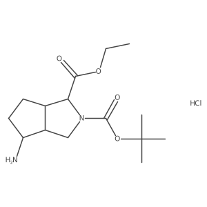 2-O-Tert-butyl 3-O-ethyl (3S,3aS,6S,6aR)-6-amino-3,3a,4,5,6,6a-hexahydro-1H-cyclopenta[c]pyrrole-2,3-dicarboxylate;hydrochloride结构式