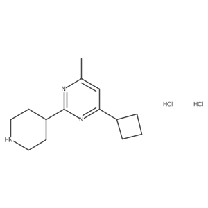 4-Cyclobutyl-6-methyl-2-piperidin-4-ylpyrimidine;dihydrochloride结构式