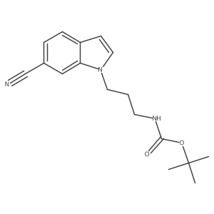 tert-Butyl (3-(6-cyano-1H-indol-1-yl)propyl)carbamate结构式