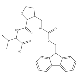 (2S)-2-({3-[({[(9H-fluoren-9-yl)methoxy]carbonyl}amino)methyl]oxolan-2-yl}formamido)-3-methylbutanoic acid结构式