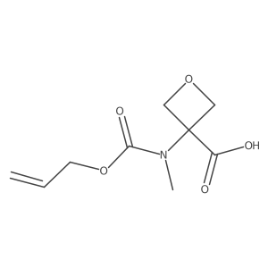 3-{Methyl[(prop-2-en-1-yloxy)carbonyl]amino}oxetane-3-carboxylic acid结构式