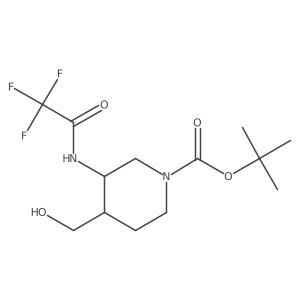 Tert-butyl 4-(hydroxymethyl)-3-(trifluoroacetamido)piperidine-1-carboxylate结构式