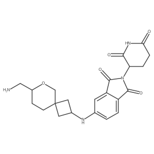 5-{[7-(aminomethyl)-6-oxaspiro[3.5]nonan-2-yl]amino}-2-(2,6-dioxopiperidin-3-yl)-2,3-dihydro-1H-isoindole-1,3-dione结构式