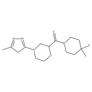2-(4,4-Difluoropiperidine-1-carbonyl)-4-(5-methyl-1,3,4-thiadiazol-2-yl)morpholine结构式
