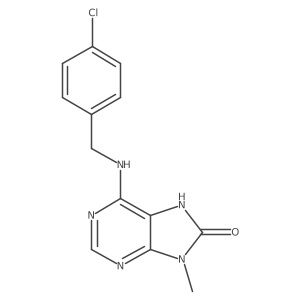 6-{[(4-chlorophenyl)methyl]amino}-9-methyl-8,9-dihydro-7H-purin-8-one结构式