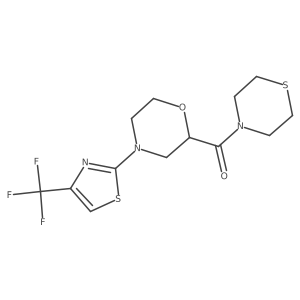 2-(Thiomorpholine-4-carbonyl)-4-[4-(trifluoromethyl)-1,3-thiazol-2-yl]morpholine结构式