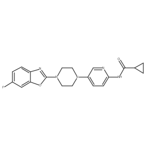 N-{5-[4-(6-fluoro-1,3-benzoxazol-2-yl)piperazin-1-yl]pyridin-2-yl}cyclopropanecarboxamide Structure