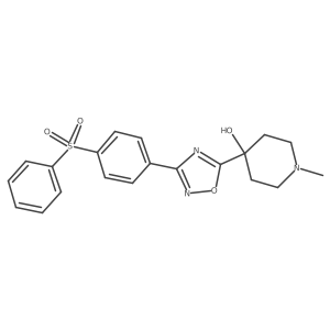 1-Methyl-4-(3-(4-(phenylsulfonyl)phenyl)-1,2,4-oxadiazol-5-YL)piperidin-4-OL结构式