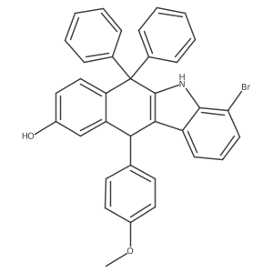 4-Bromo-11-(4-methoxyphenyl)-6,6-diphenyl-6,11-dihydro-5H-benzo[b]carbazol-9-ol Structure
