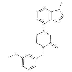 1-[(3-methoxyphenyl)methyl]-4-(9-methyl-9H-purin-6-yl)piperazin-2-one Structure