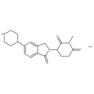 1-Methyl-3-(1-oxo-5-(piperidin-4-yl)isoindolin-2-yl)piperidine-2,6-dione hydrochloride结构式