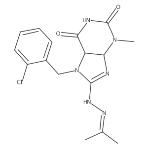 7-[(2-Chlorophenyl)methyl]-3-methyl-8-(2-propan-2-ylidenehydrazinyl)-4,5-dihydropurine-2,6-dione结构式