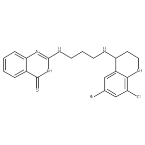 2-[3-(6-Bromo-8-chloro-1,2,3,4-tetrahydro-quinolin-4-ylamino)-propylamino]-1H-quinazolin-4-one结构式